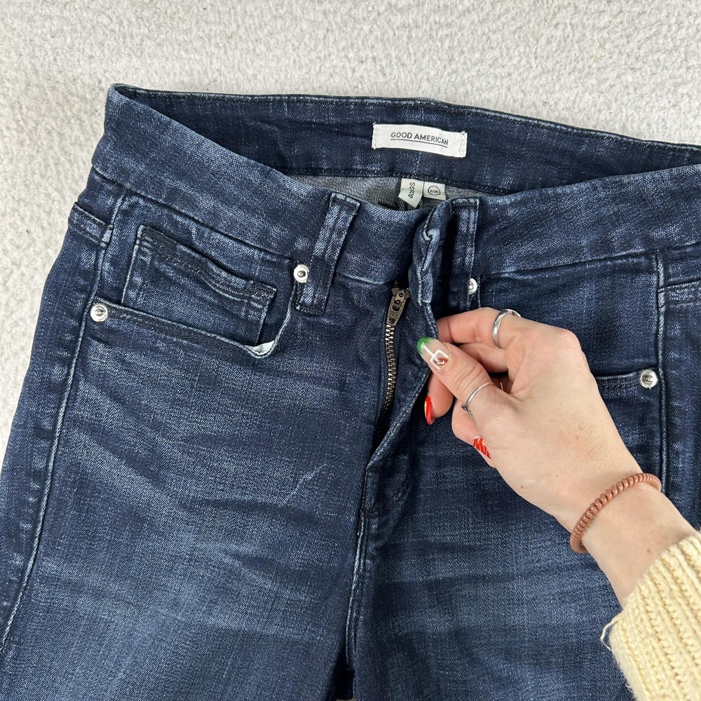Good American Jeans Womens 2/26 Dark Wash Good Legs Skinny Stretch Denim Ankle - Picture 8 of 16